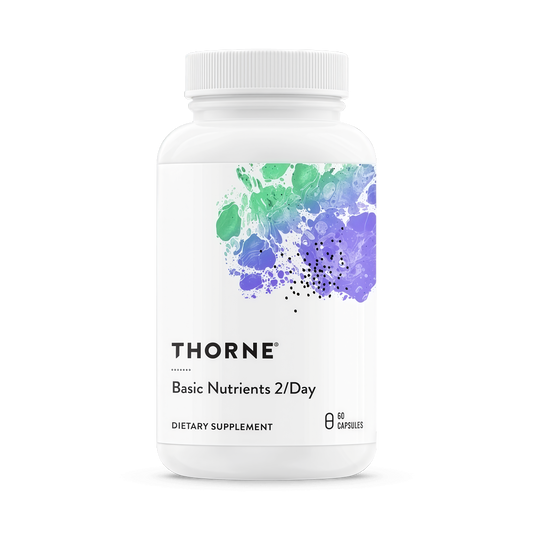 THORNE - Basic Nutrients 2/Day - Comprehensive Daily Multi-Vitamin with Optimal Bioavailability - Vitamin & Mineral Formula - Third-Party Certified - Gluten, Dairy & Soy-Free